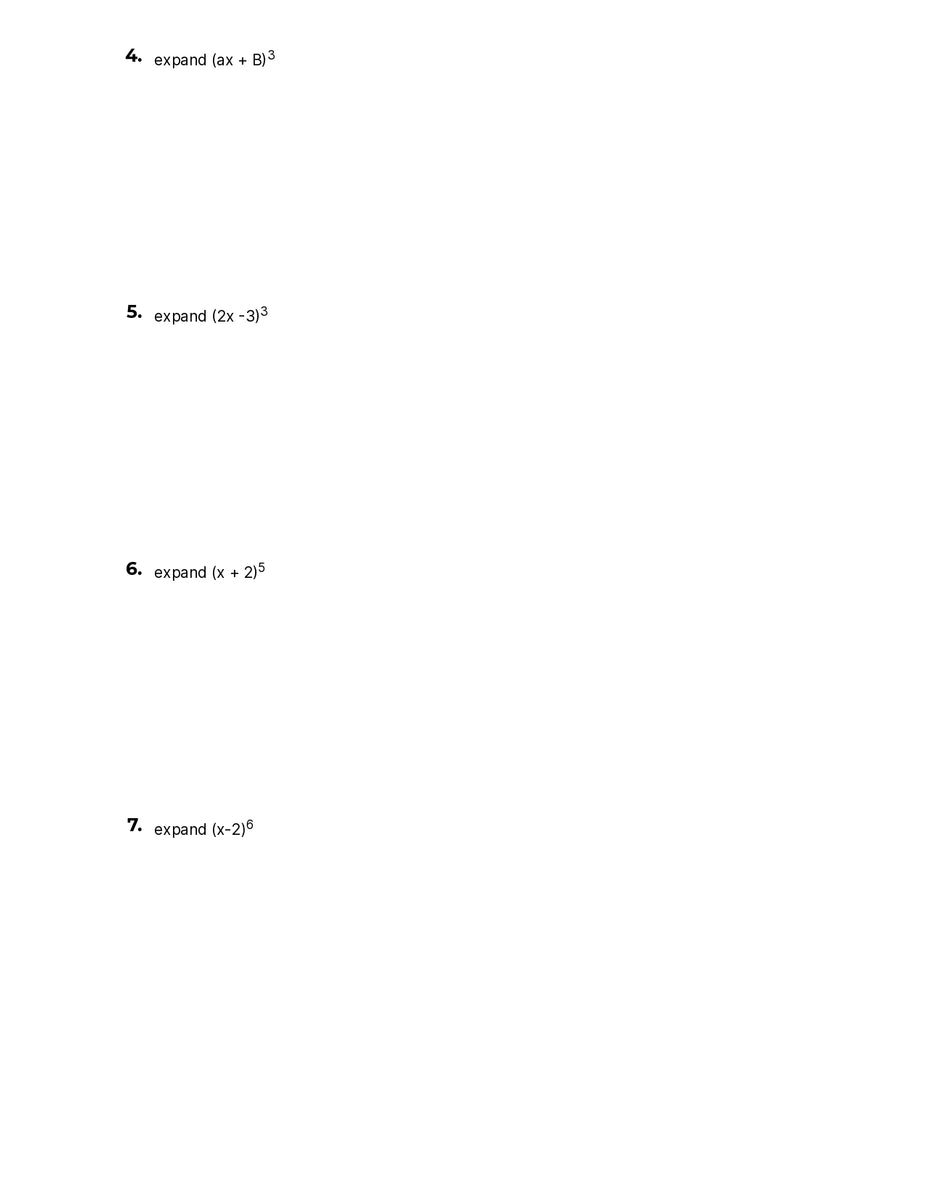 Algebra 2 Binomial Theorem Worksheet – Quiz Shop