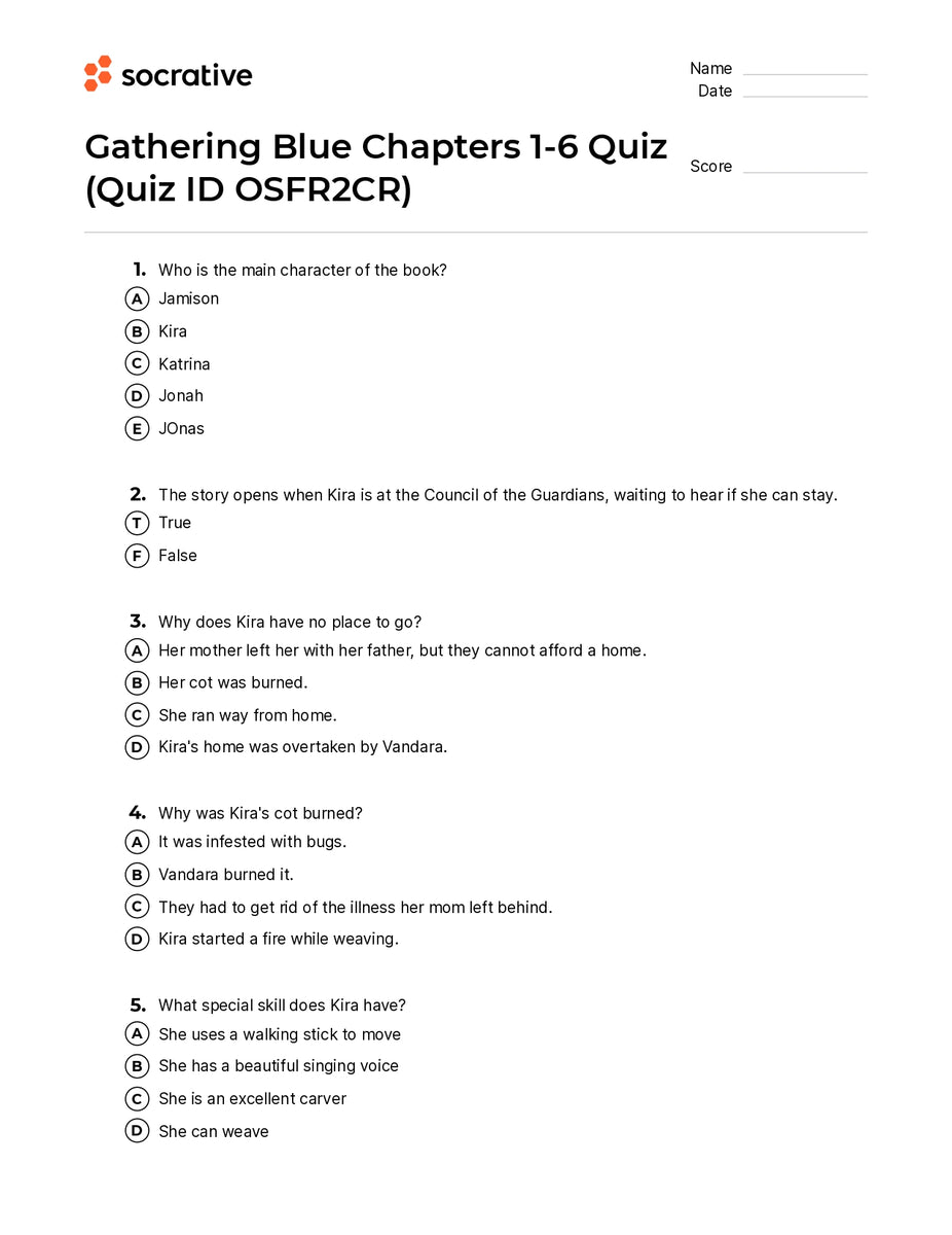 Quiz 1 - 6º Ano - Aulas 1 e 2
