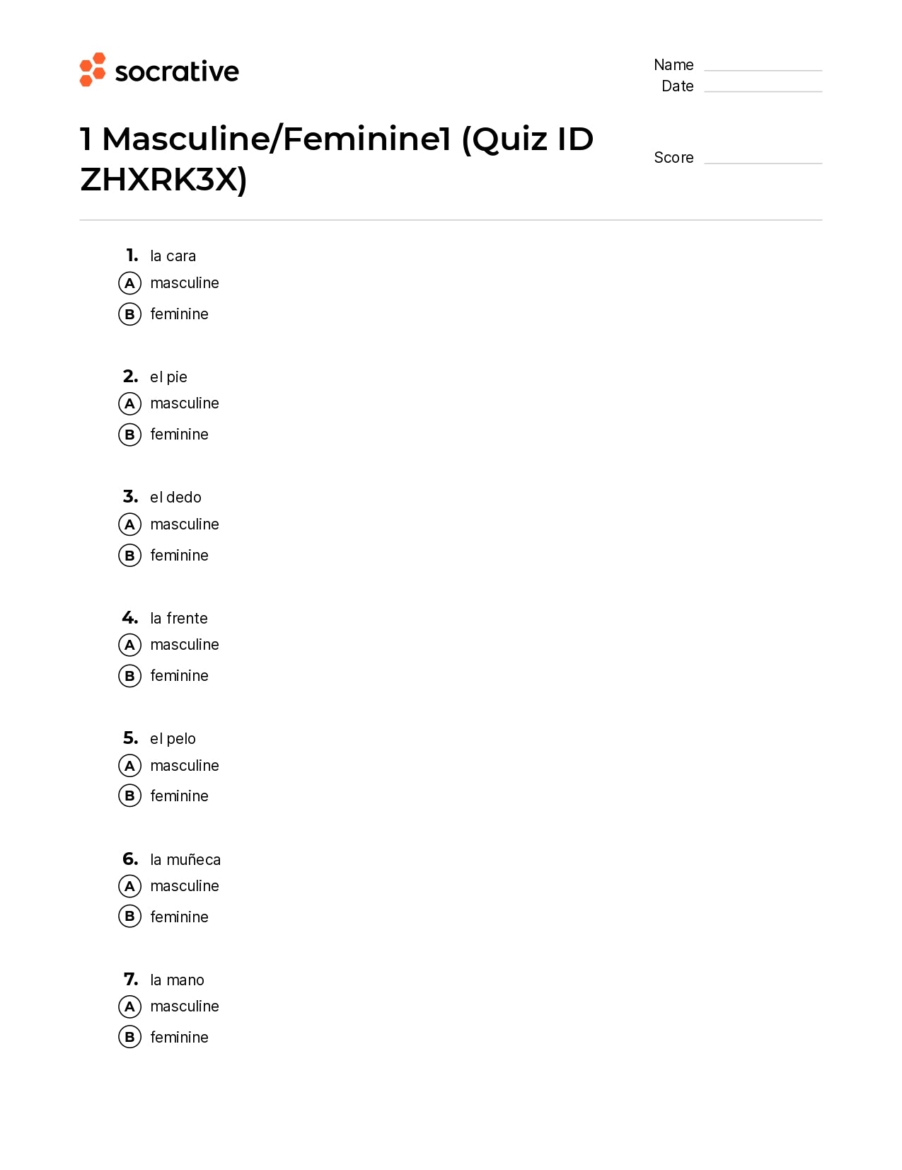 1 Masculine/Feminine1