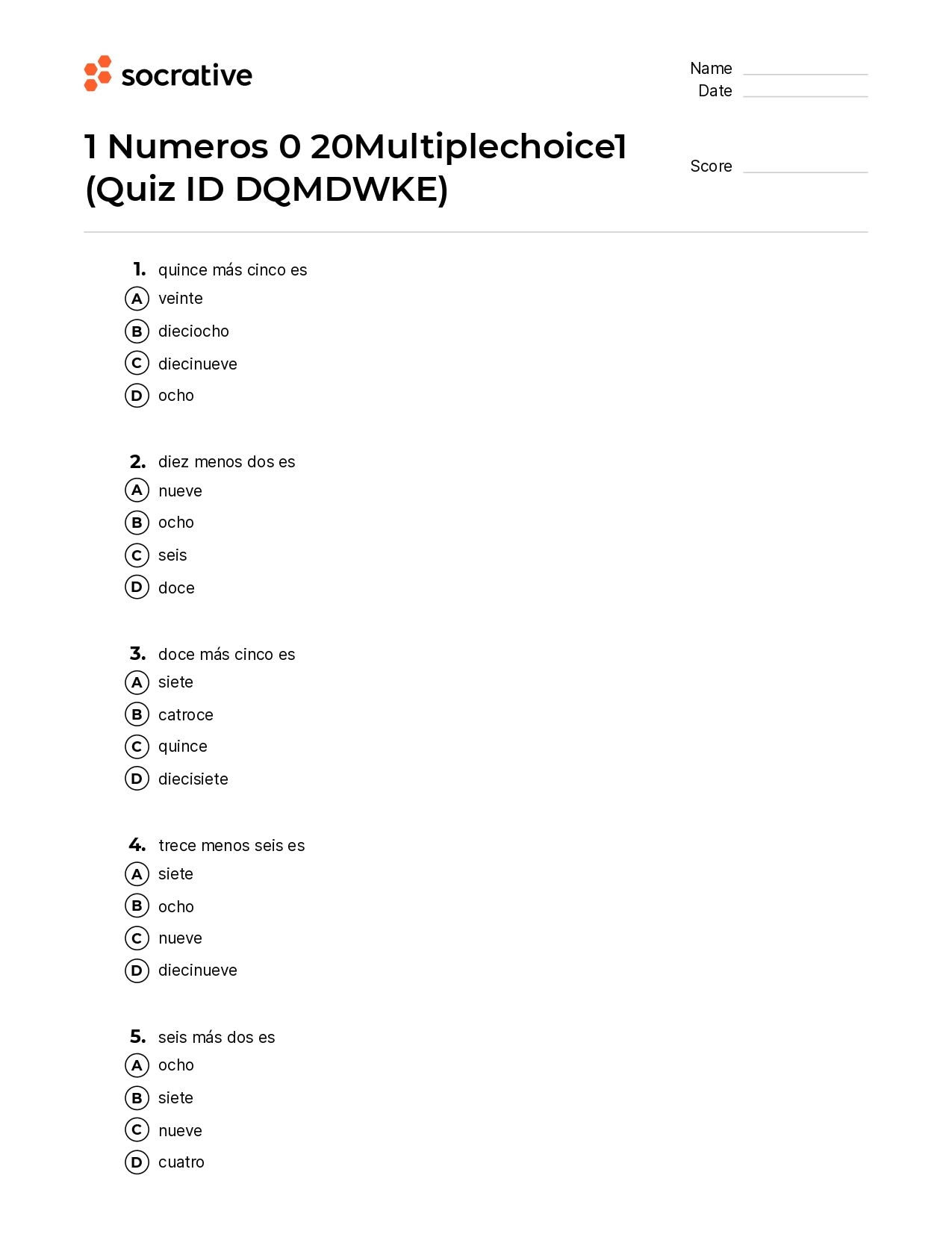 1 Numeros 0 20Multiplechoice1