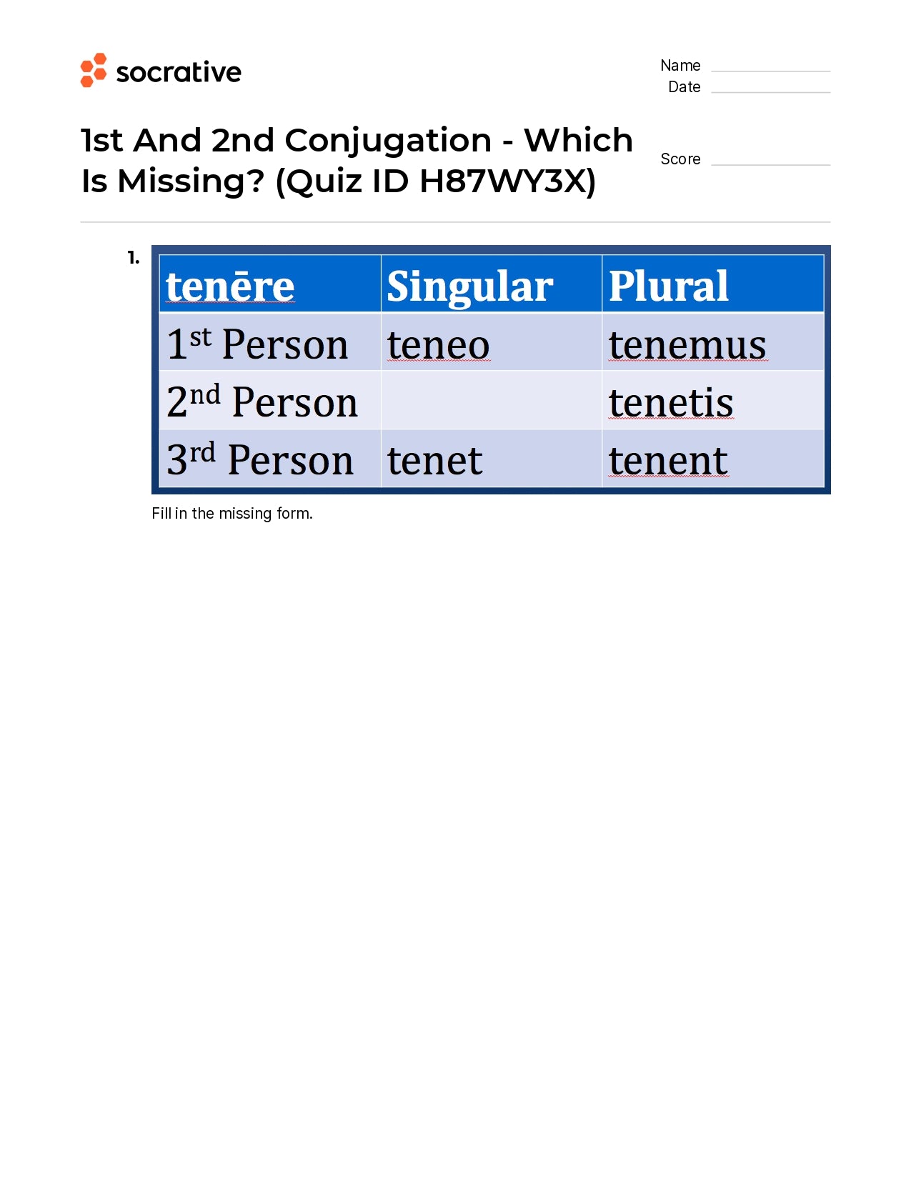 1St And 2Nd Conjugation-Which Is Missing?