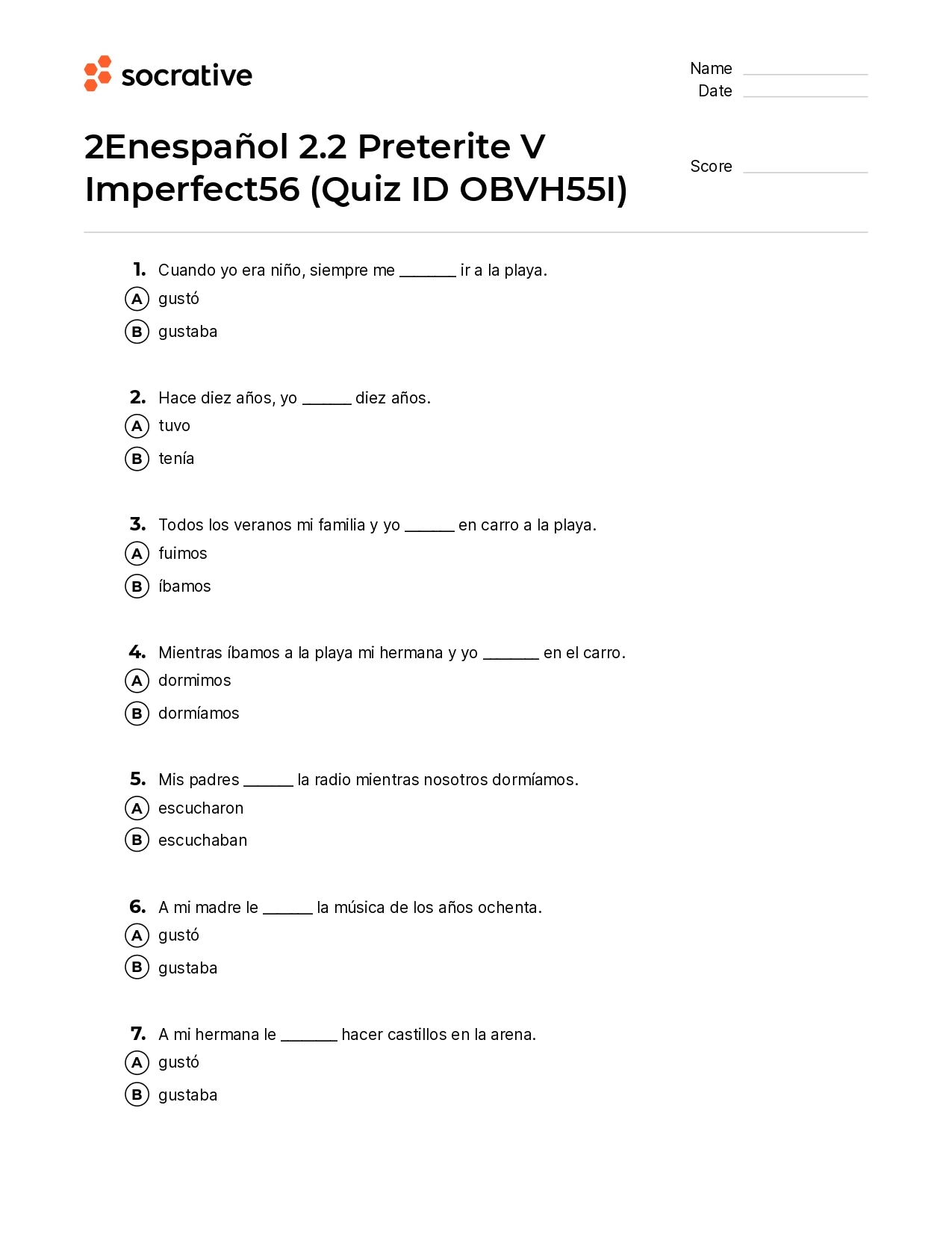 2Enespañol 2.2 Preterite V Imperfect56