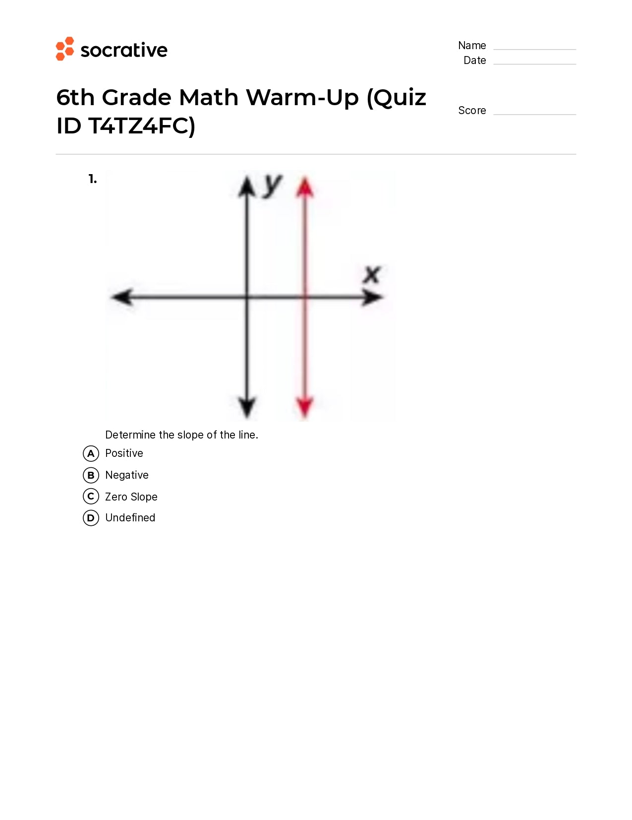 6Th Grade Math Warm-Up
