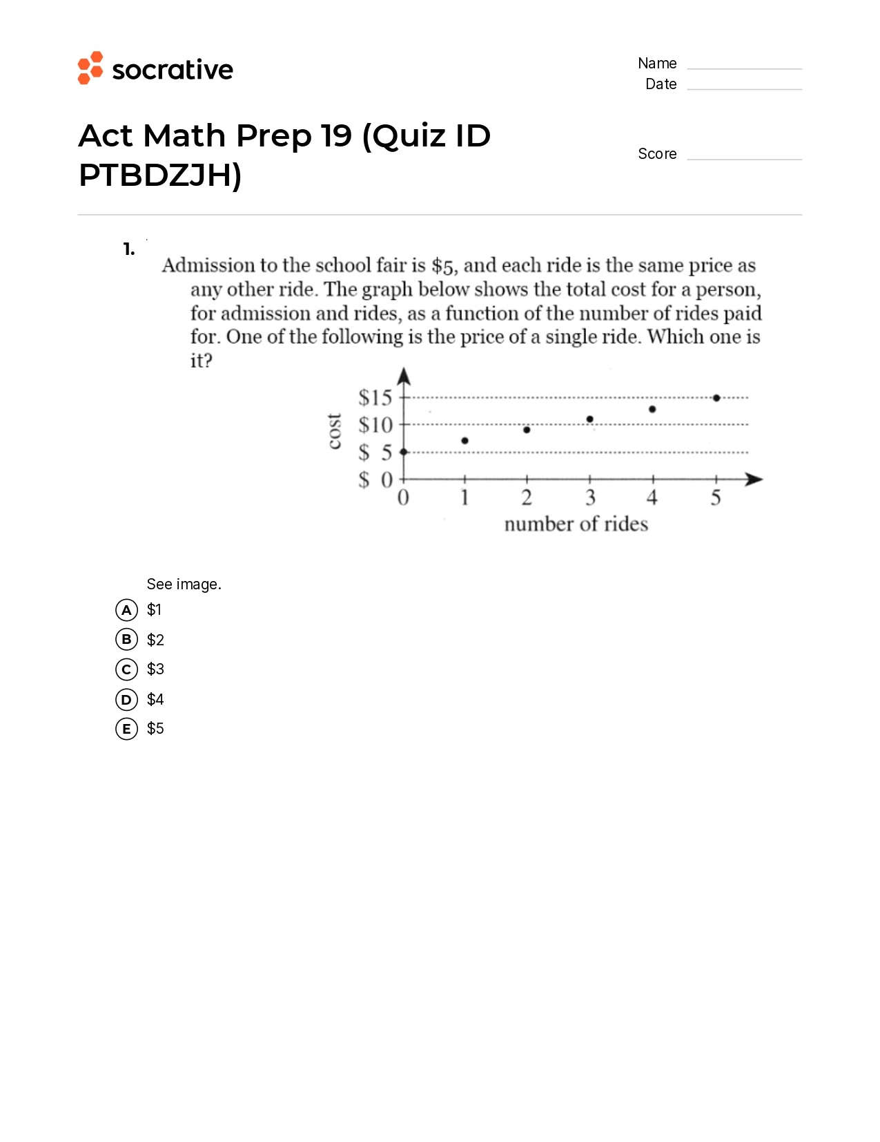 Act Math Prep 19