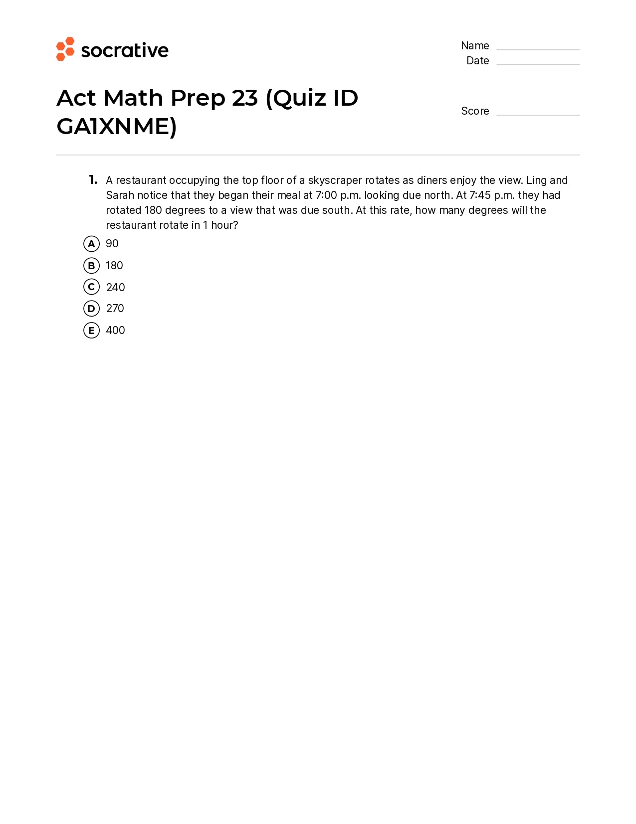 Act Math Prep 23