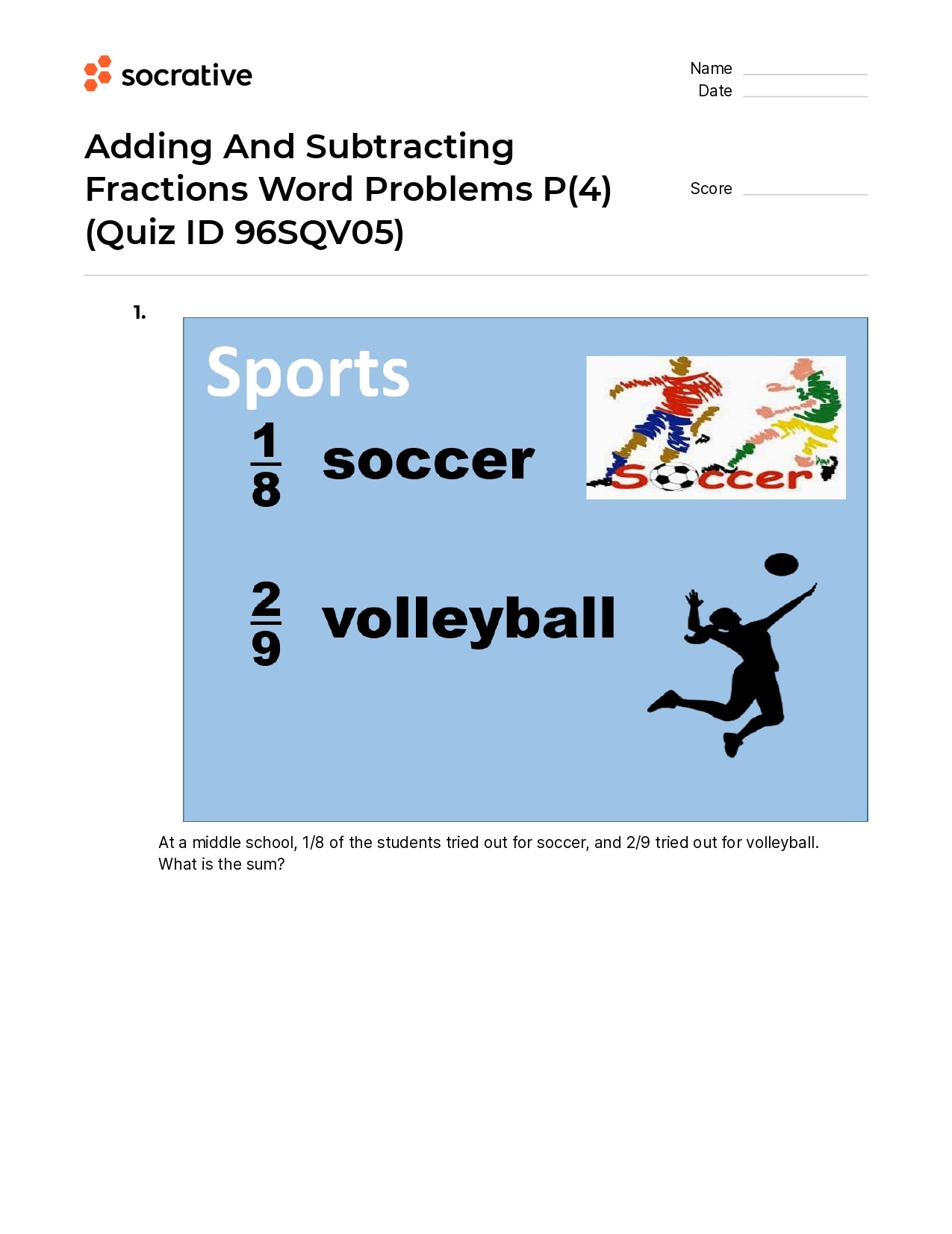 Adding And Subtracting Fractions Word Problems P(4)