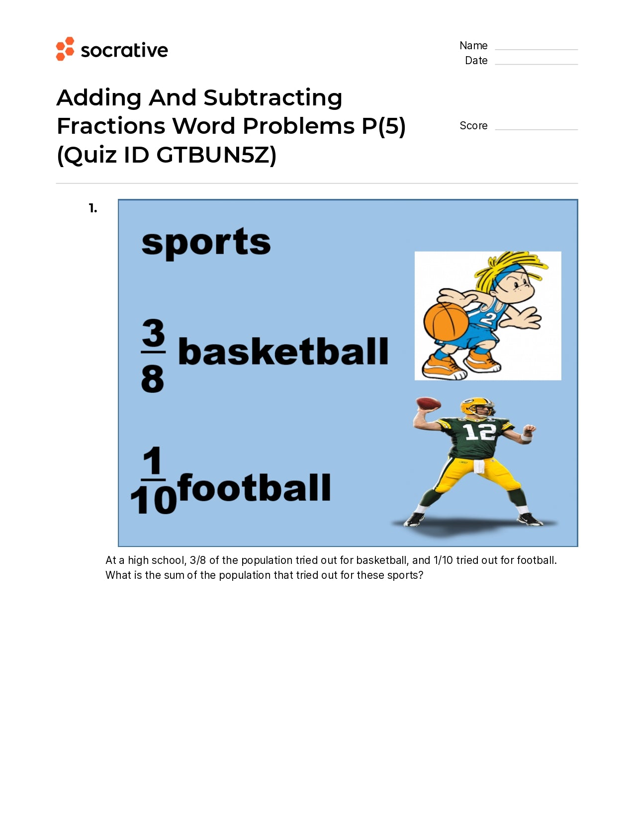 Adding And Subtracting Fractions Word Problems P(5)