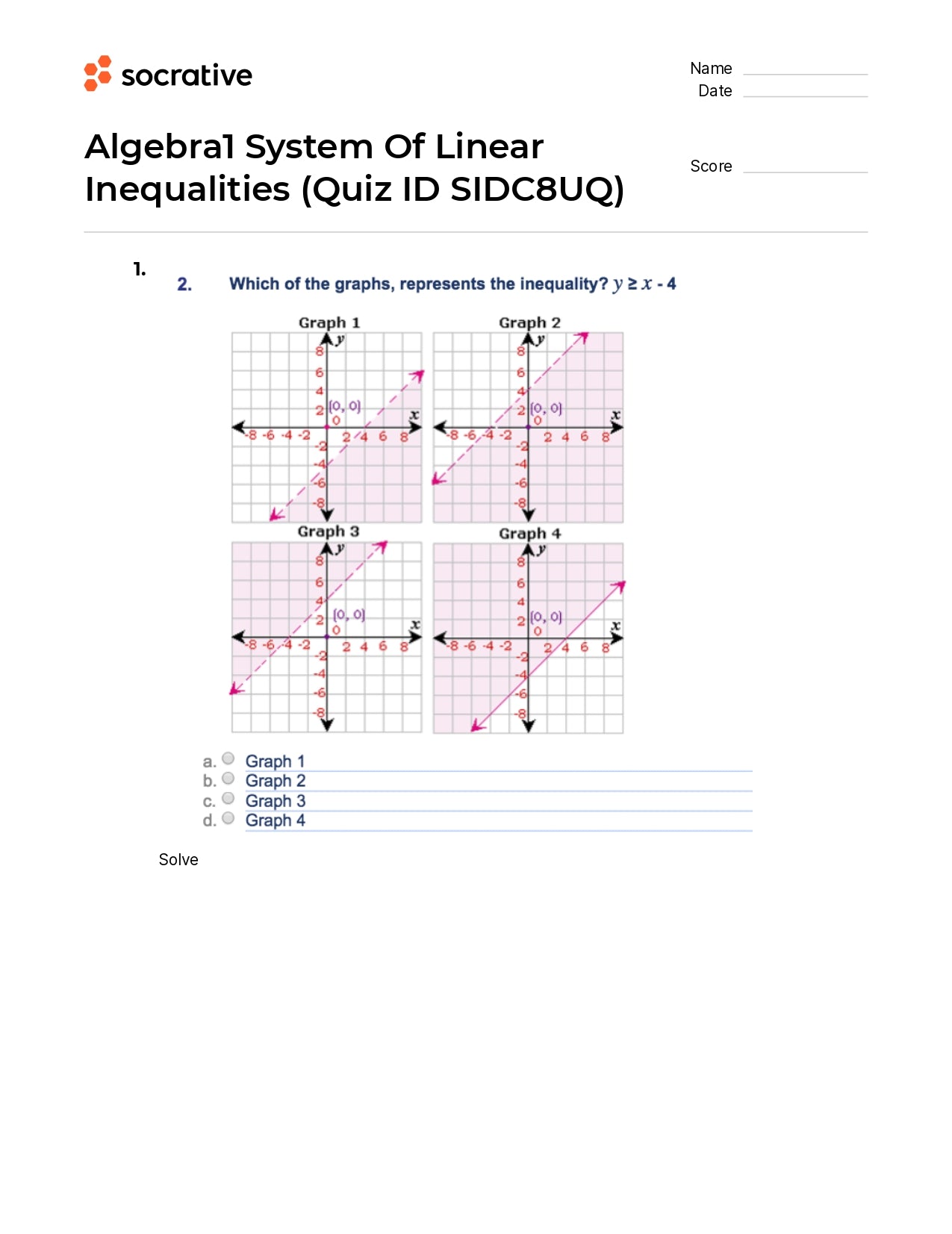 Algebra 1 System Of Linear Inequalities