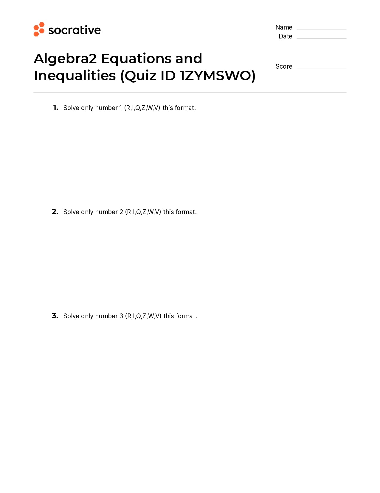 Algebra 2 Equations And Inequalities