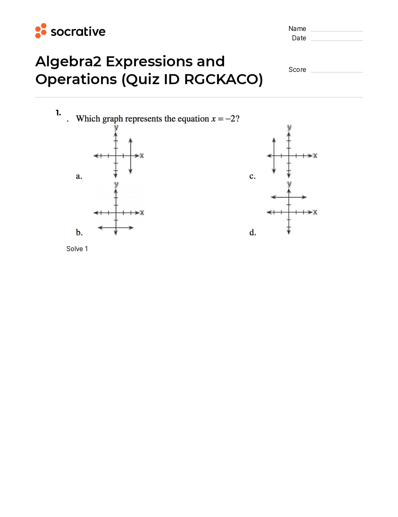Algebra 2 Expressions And Operations