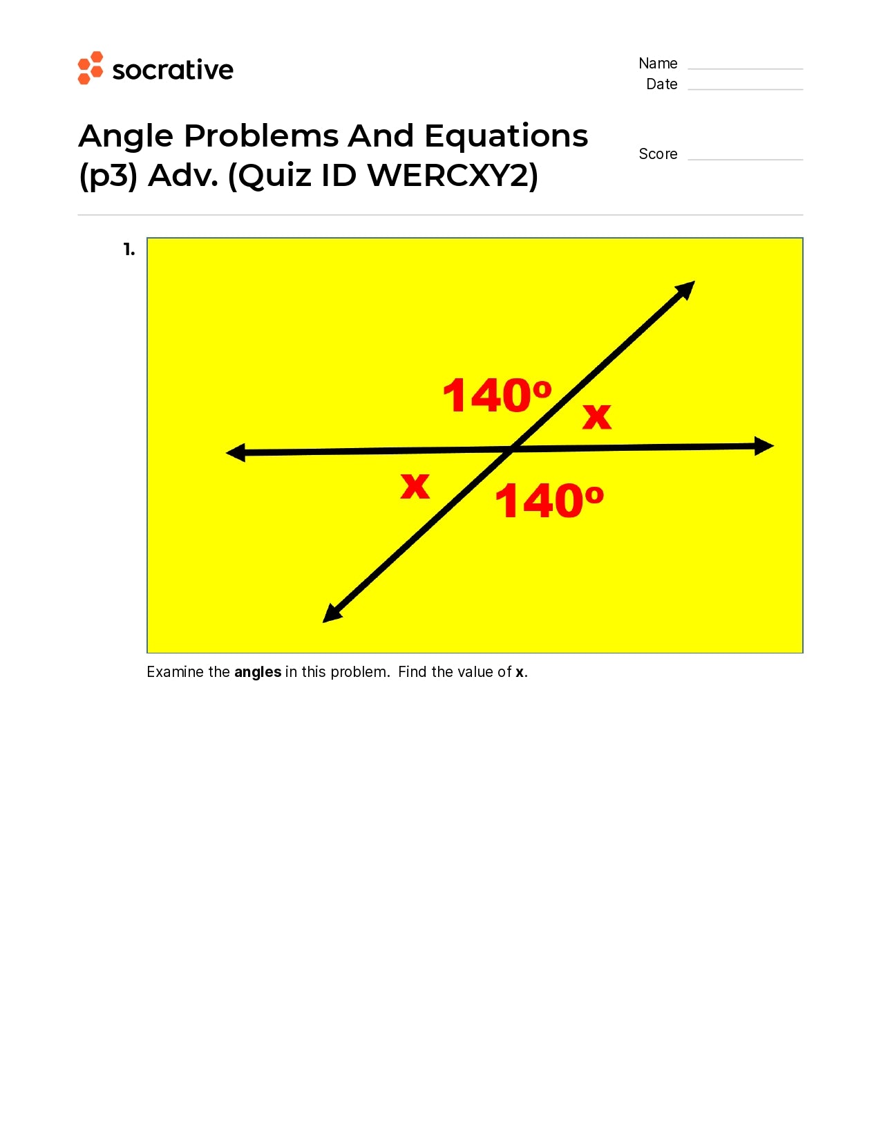 Angle Problems And Equations (P3) Adv.