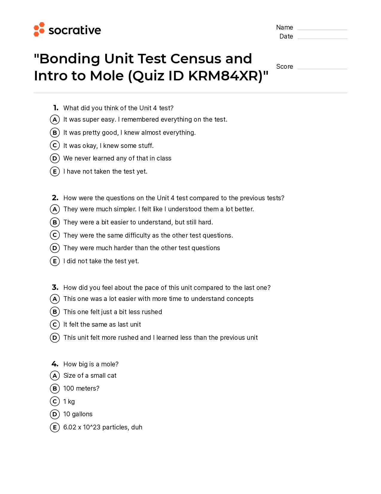 Bonding Unit Test Census And Intro To Mole