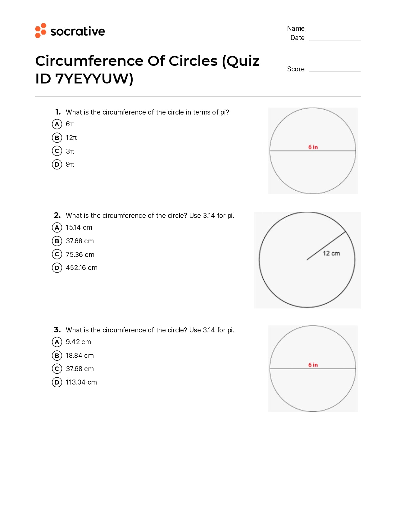 Circumference Of Circles