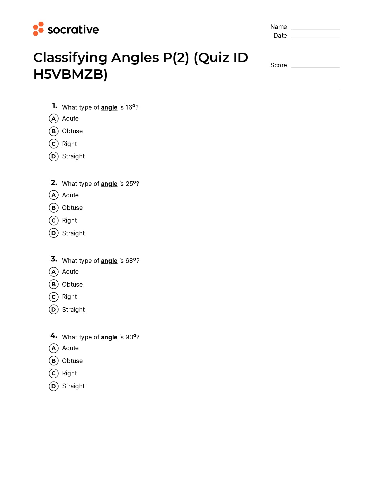Classifying Angles P(2)
