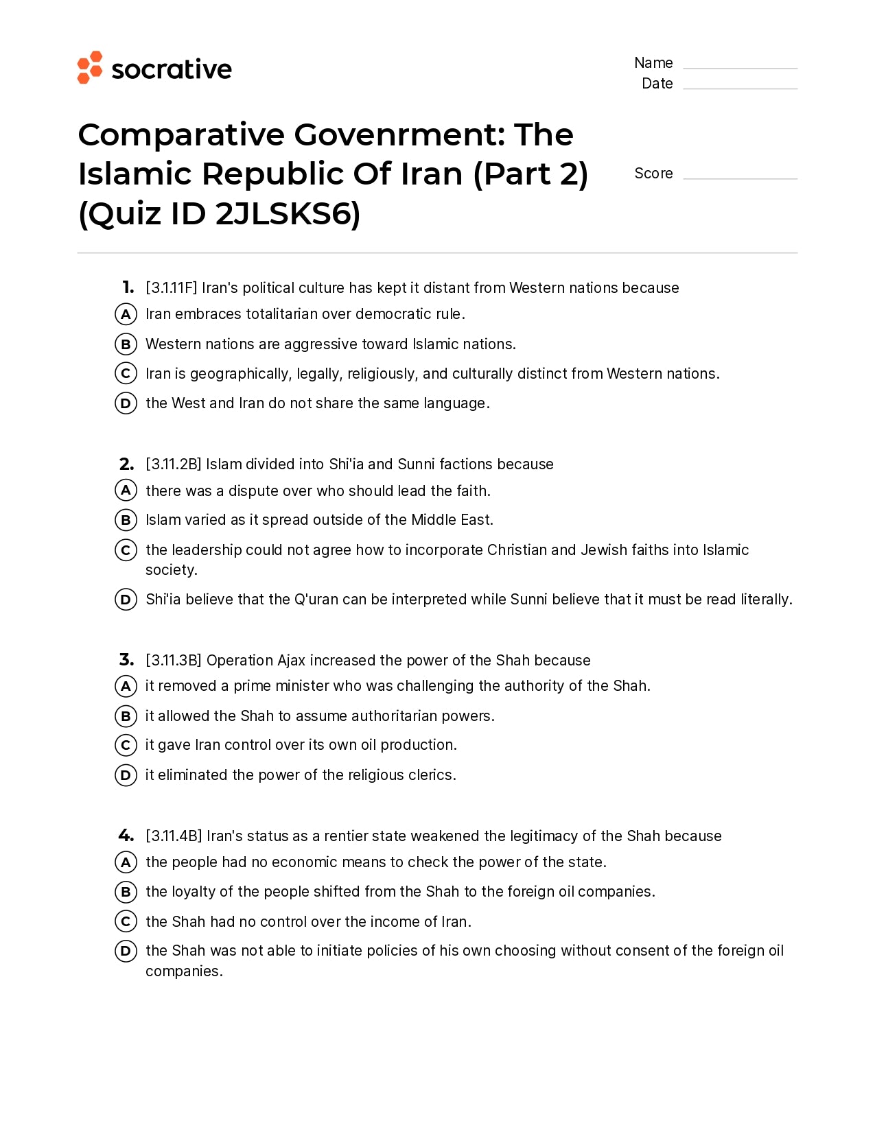 Comparative Govenrment The Islamic Republic Of Iran (Part 2)