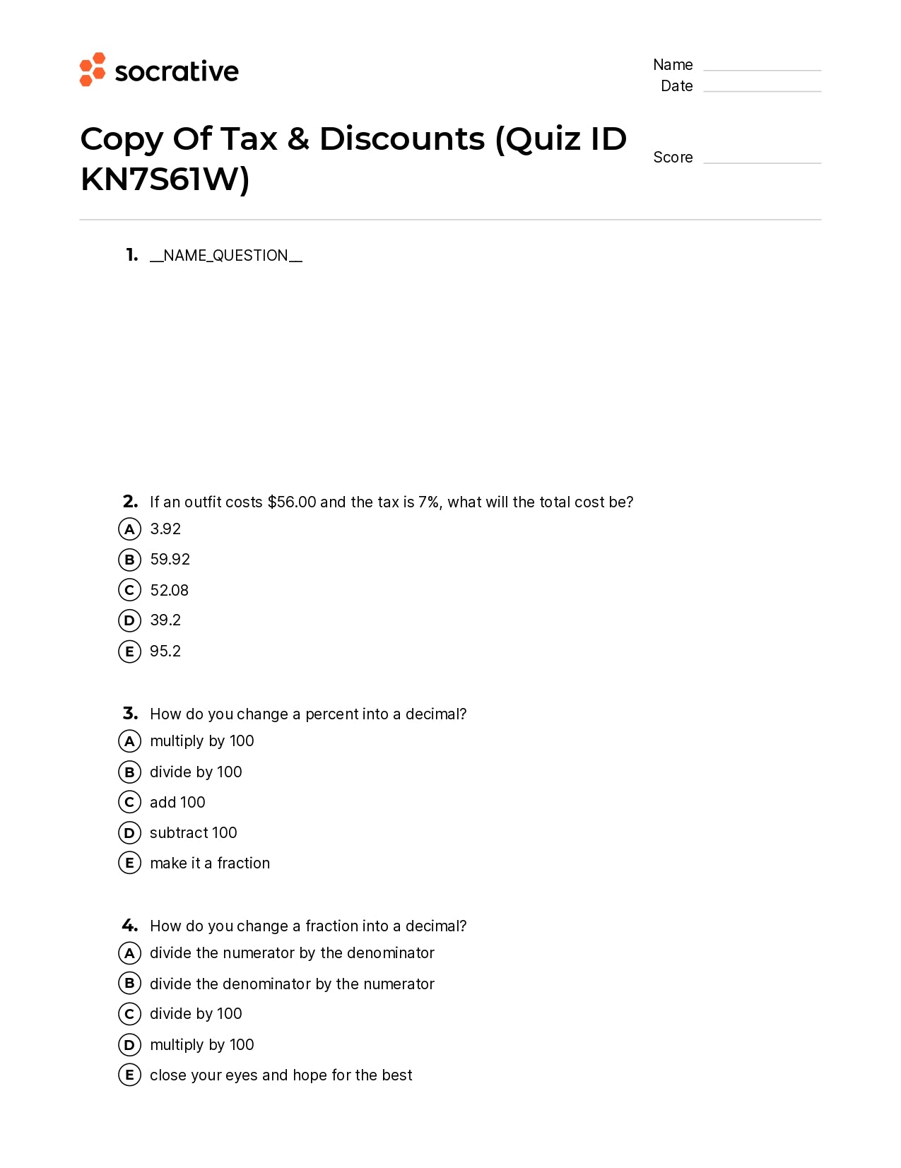 Copy Of Tax & Discounts