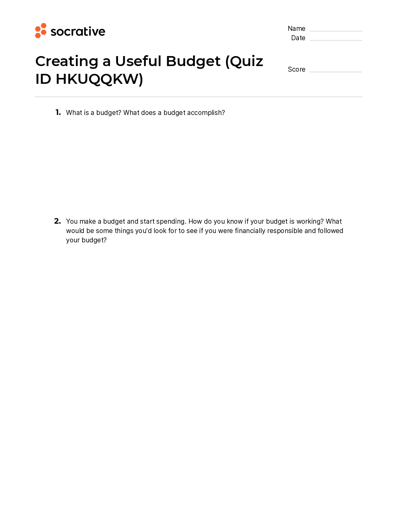 Creating A Useful Budget