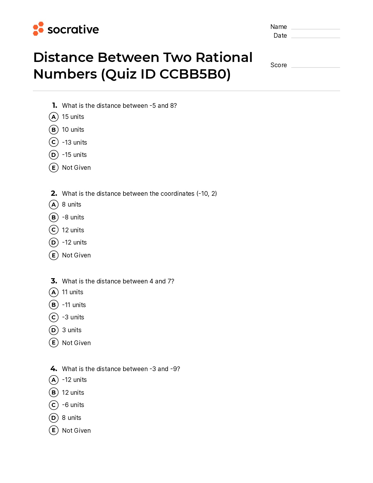 Distance Between Two Rational Numbers
