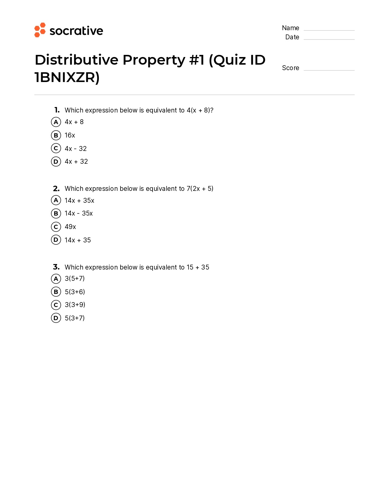 Distributive Property 1