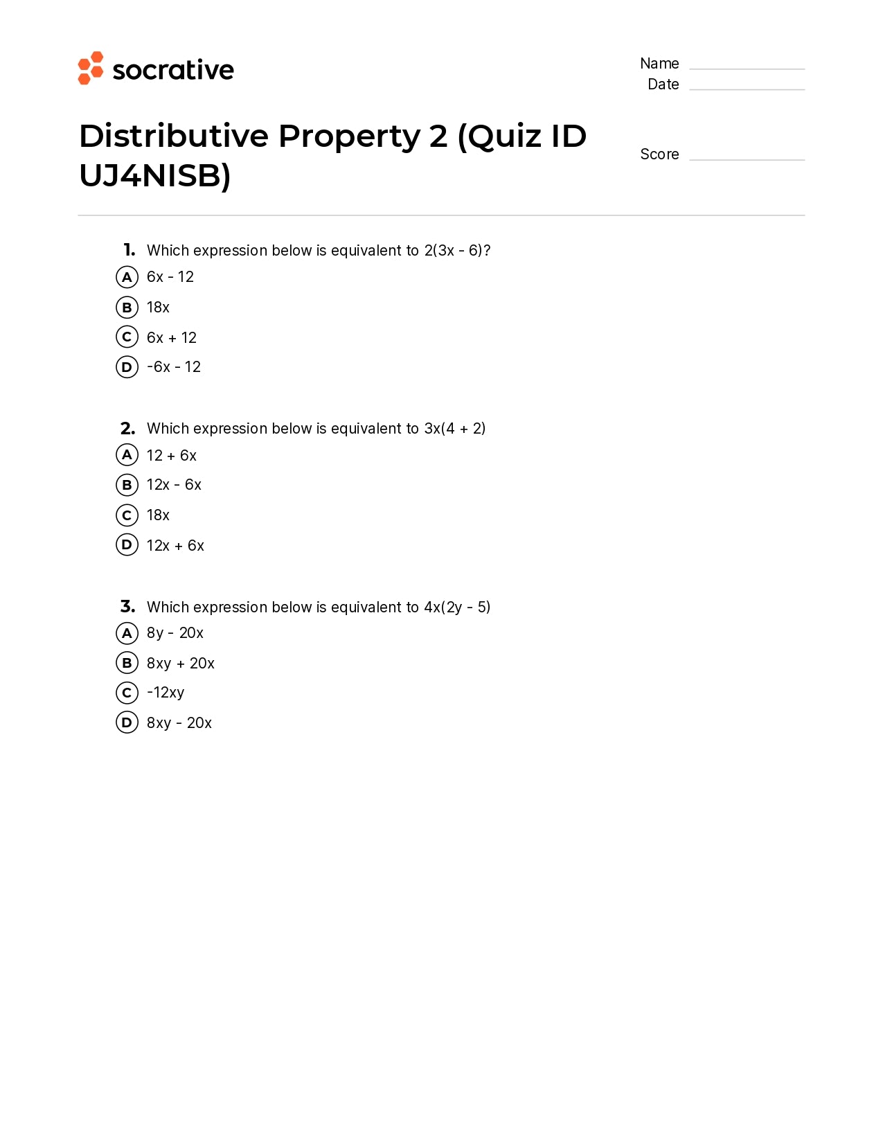 Distributive Property 2