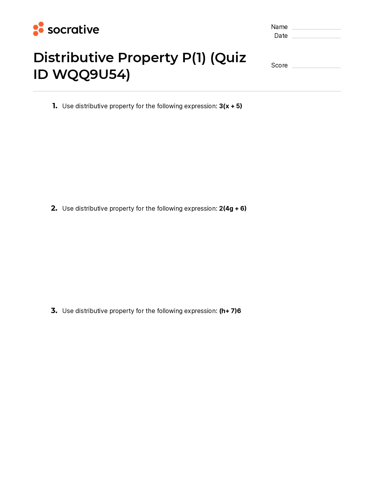 Distributive Property P(1)