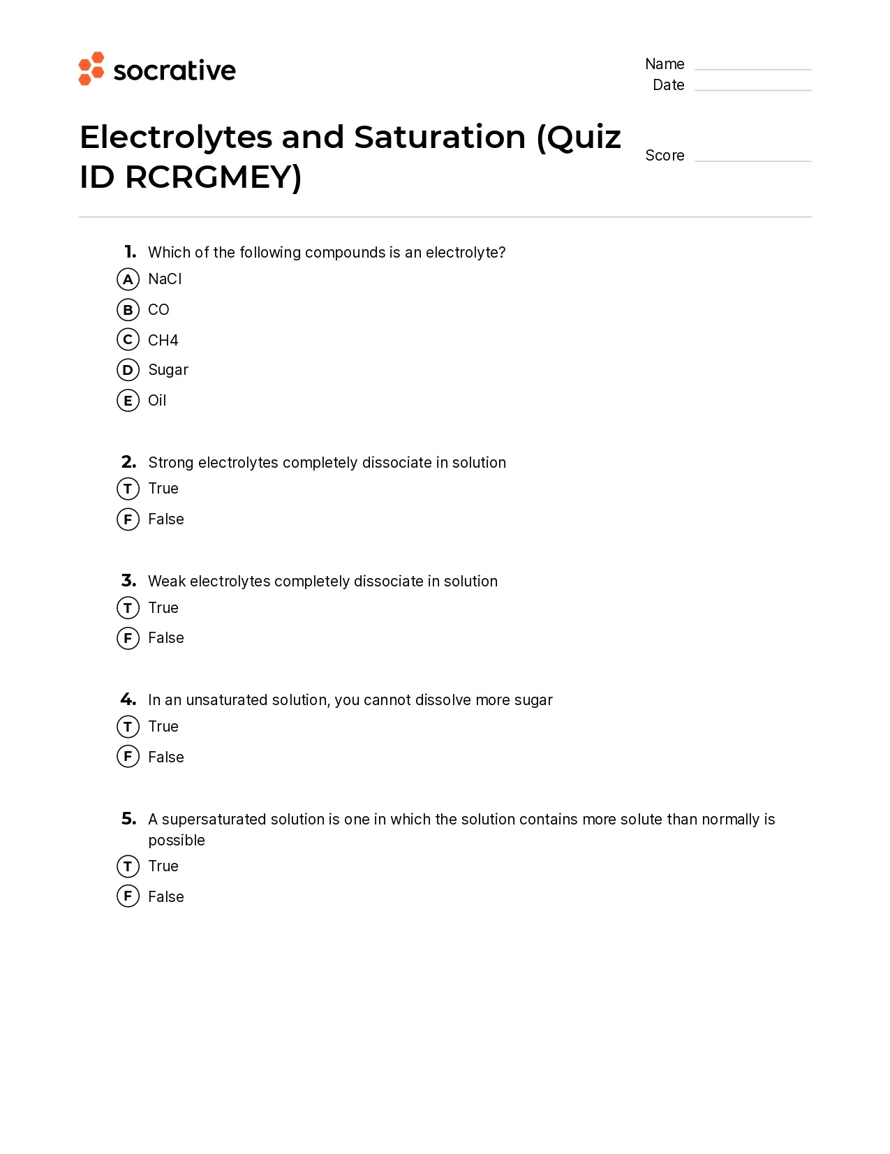 Electrolytes And Saturation