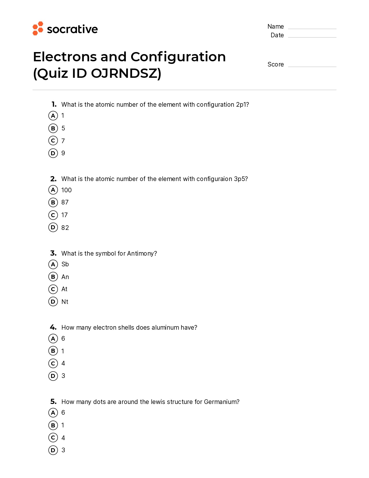 Electrons And Configuration