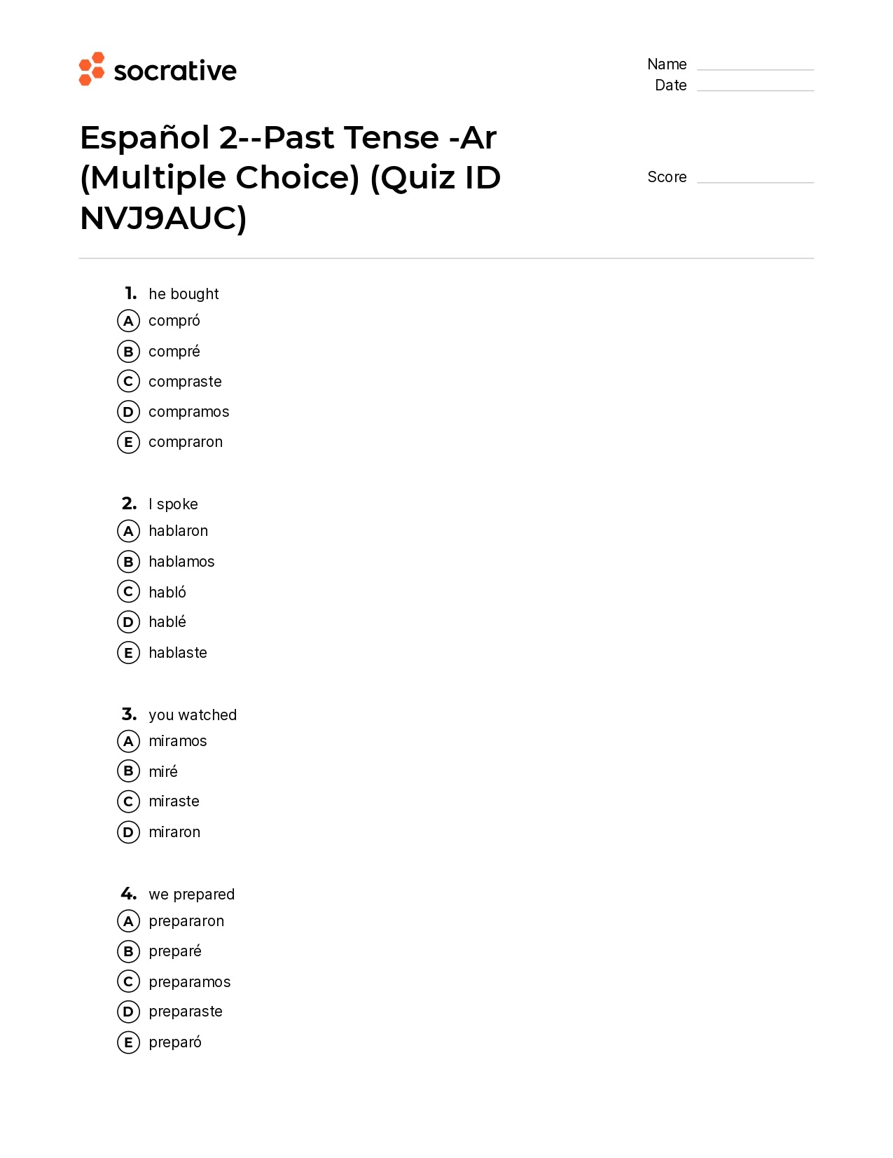 Ar Test Examples Ar Quizzes Answers