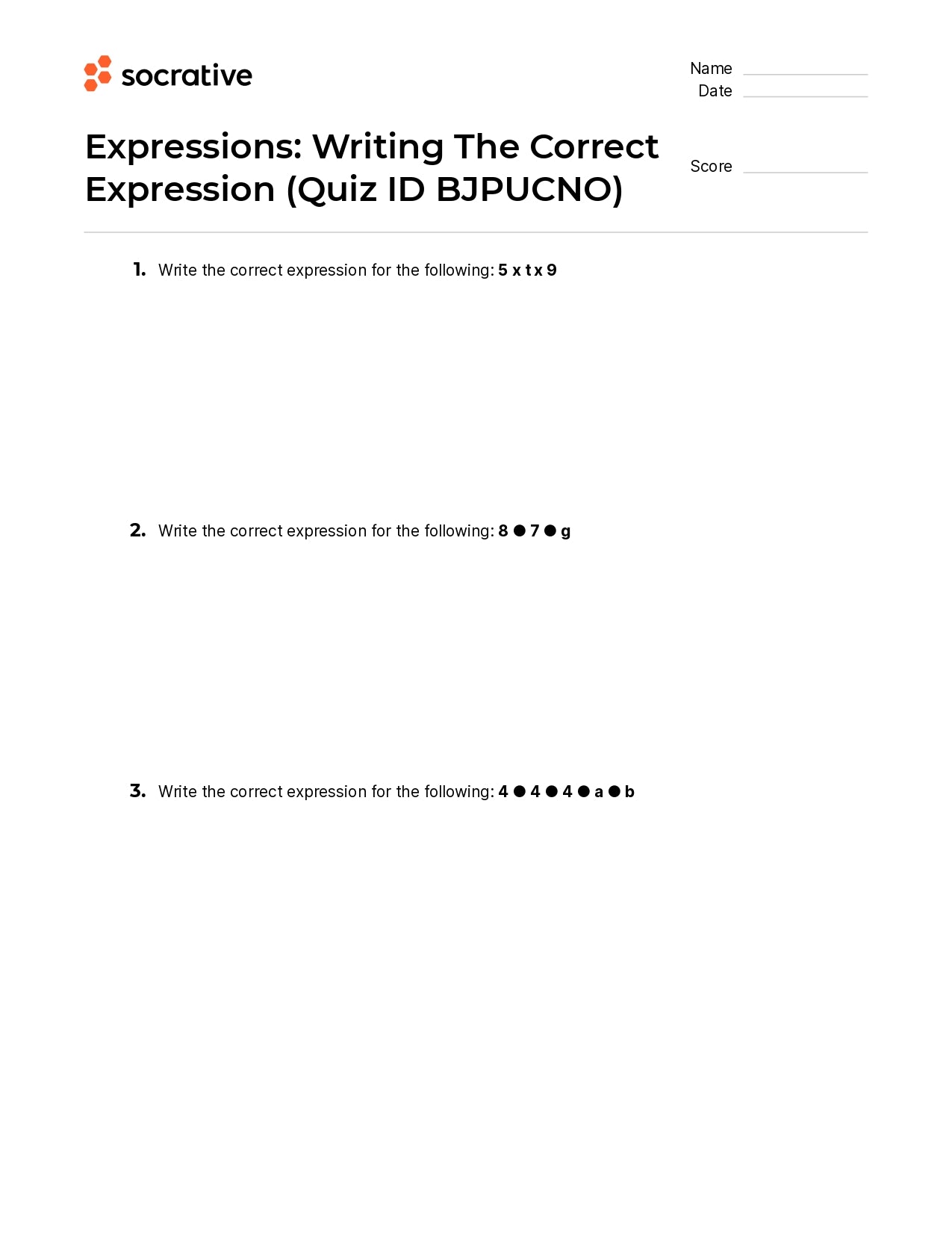 Expressions Writing The Correct Expression