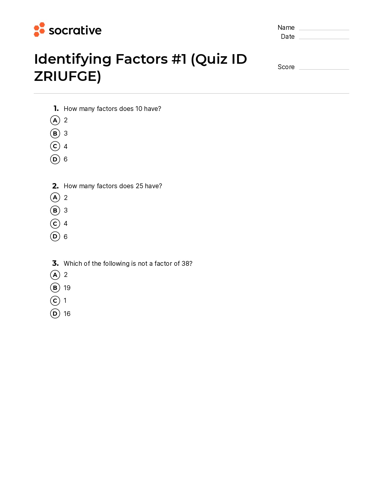 Identifying Factors 1