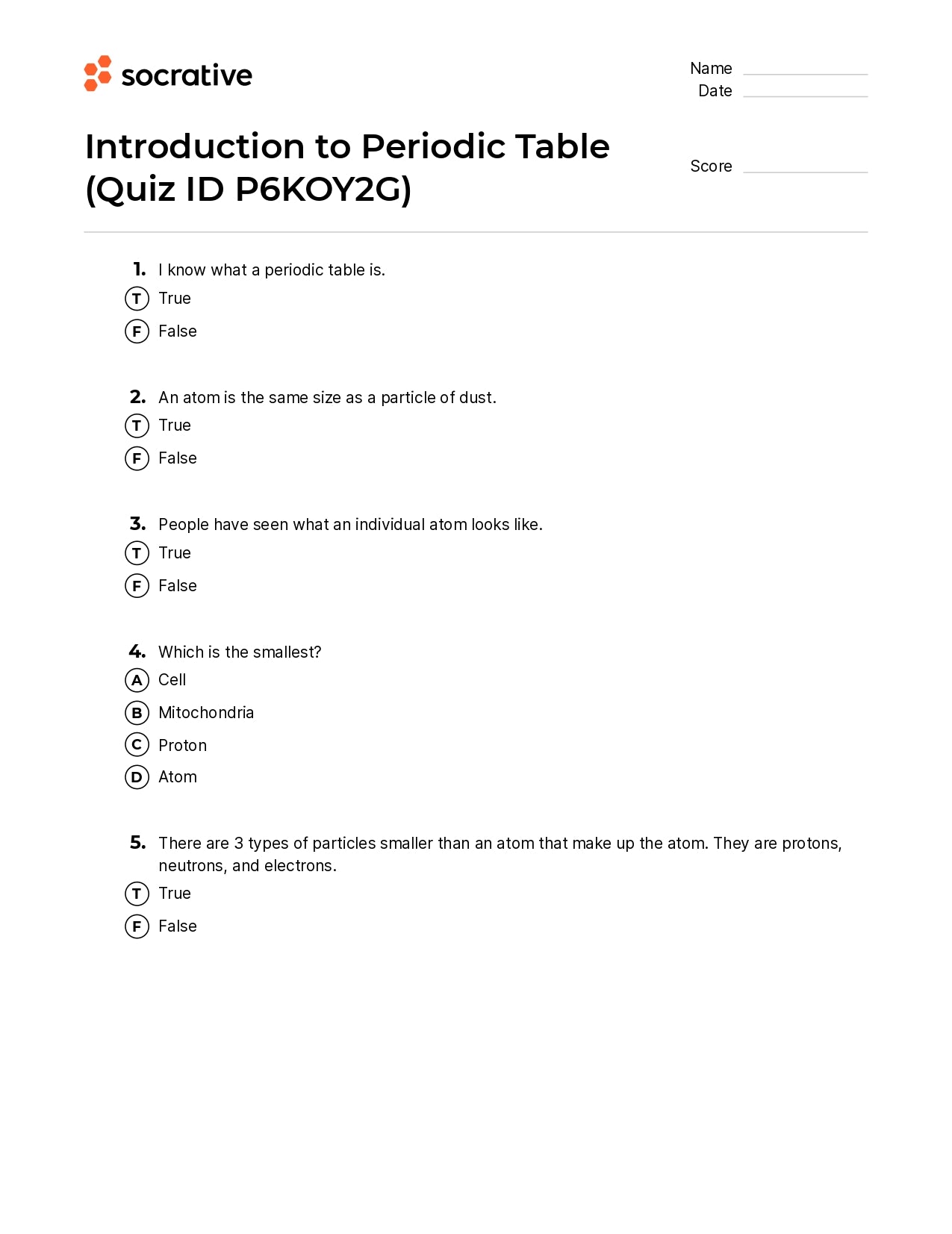 Introduction To Periodic Table