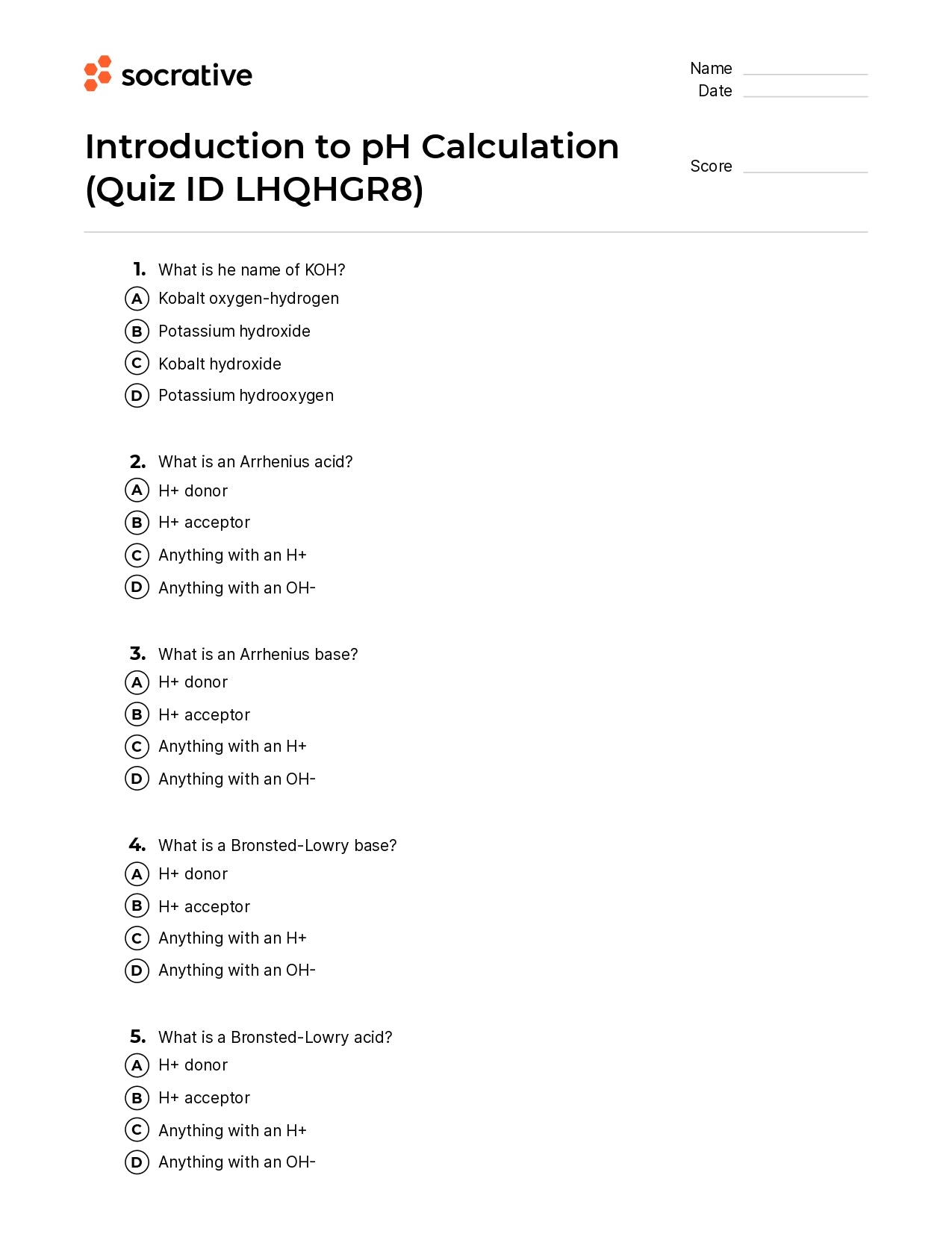 Introduction To Ph Calculation