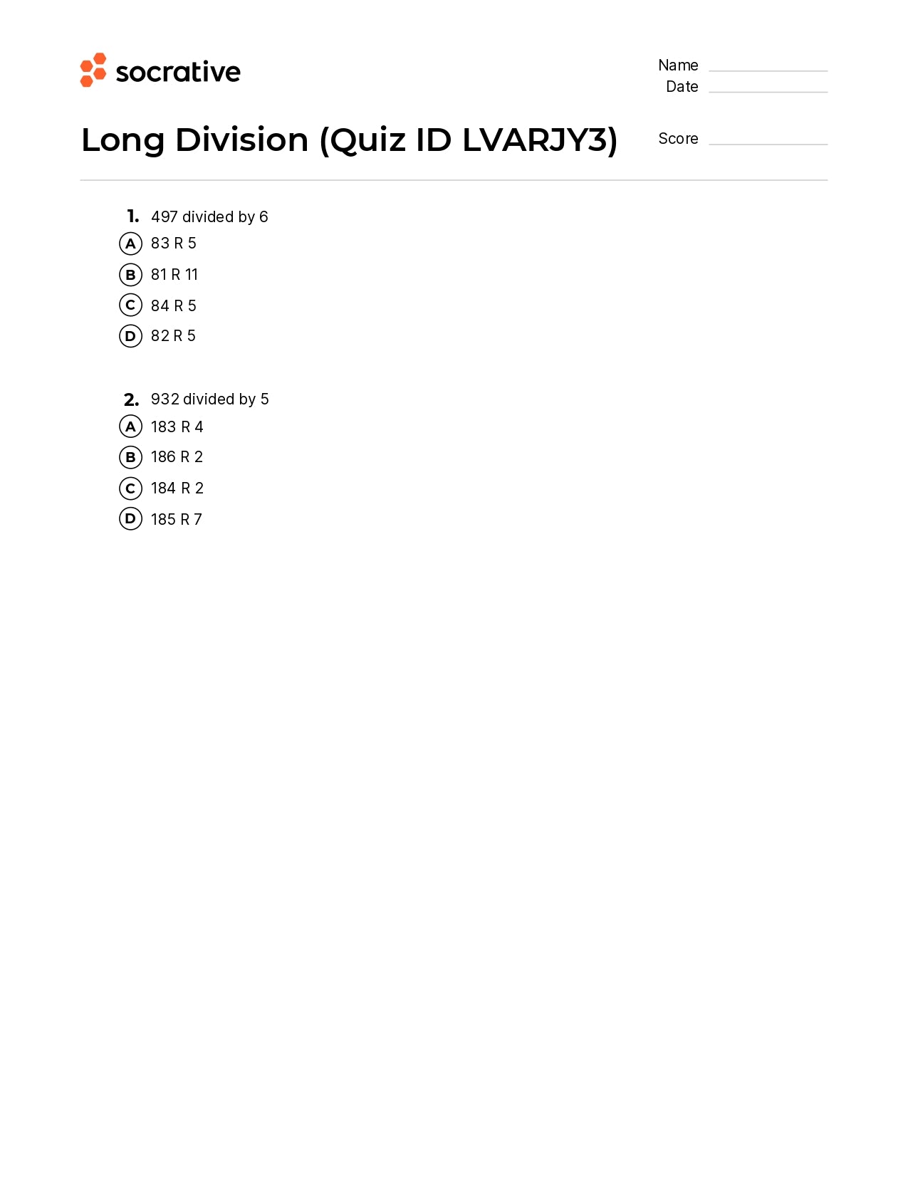 Long Division