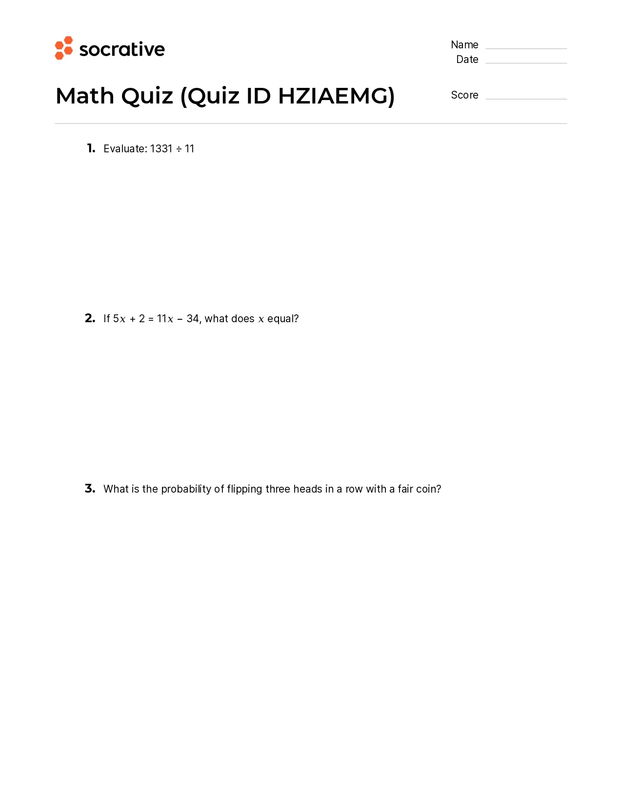 Math Quiz