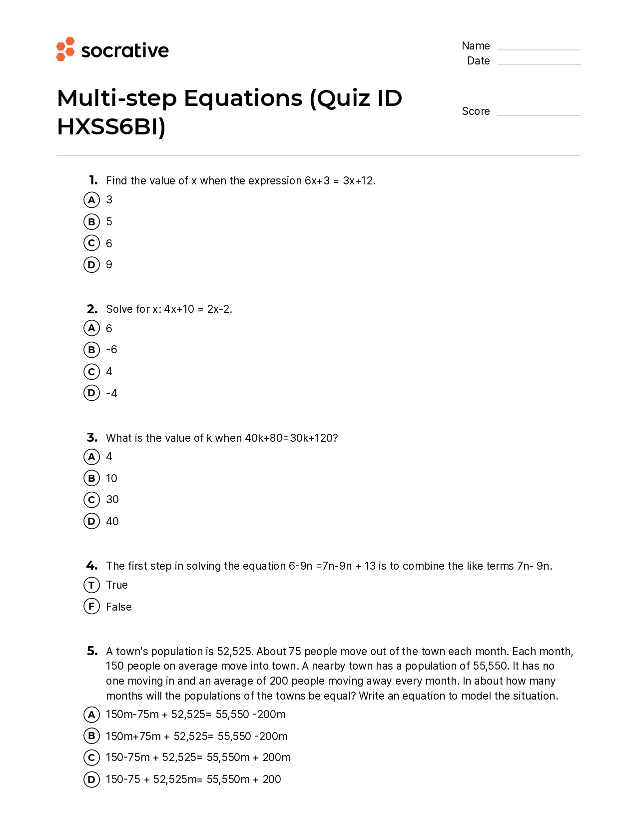 Multi-Step Equations