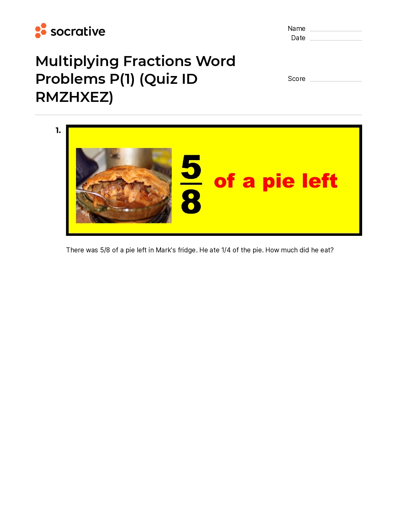 Multiplying Fractions Word Problems P(1)