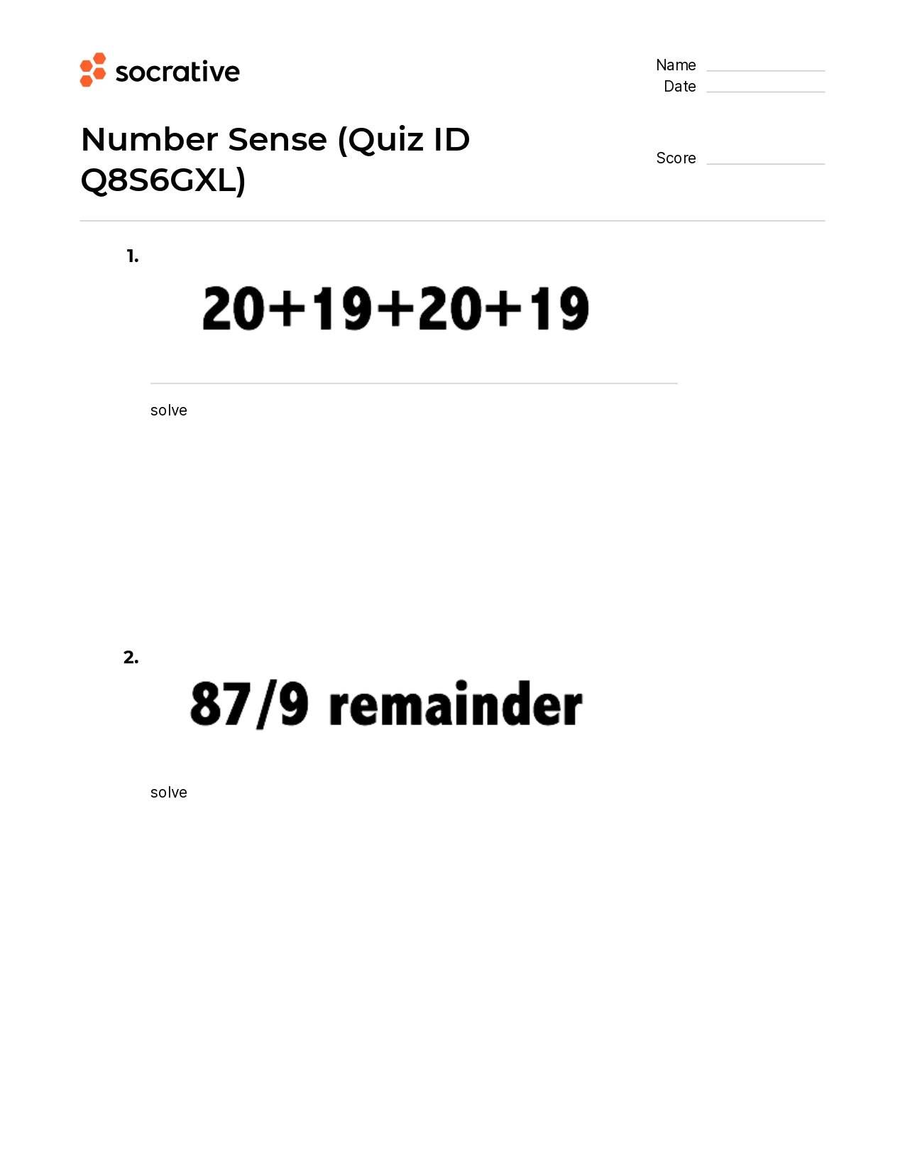 Number Sense