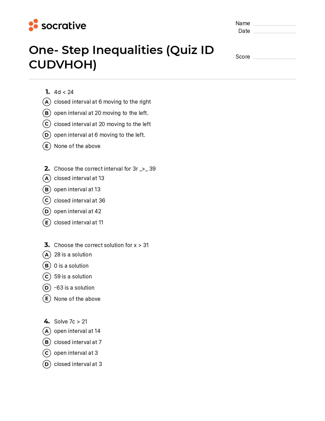 One-Step Inequalities