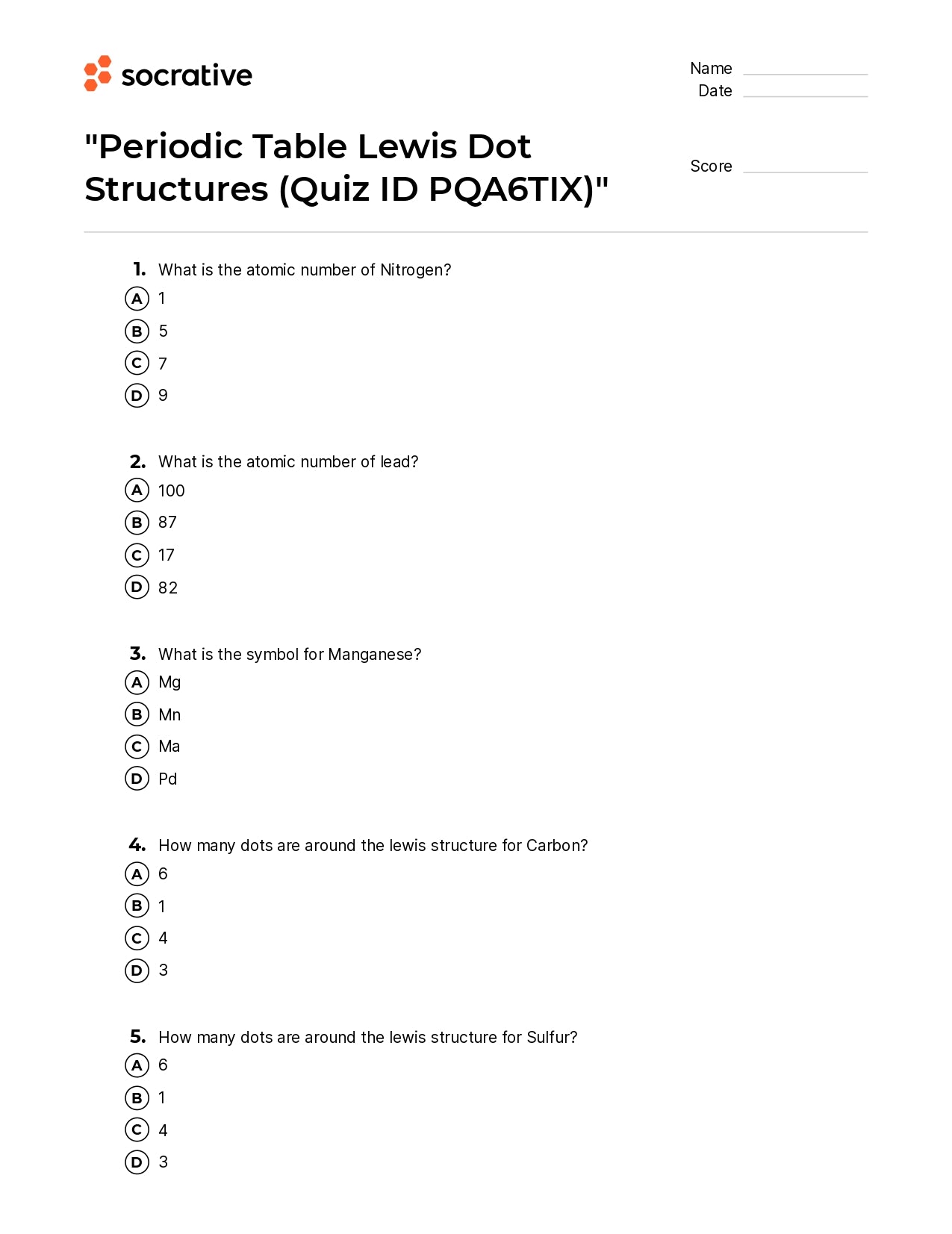 Periodic Table Lewis Dot Structures