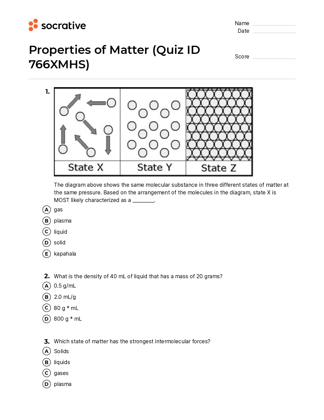 Properties Of Matter