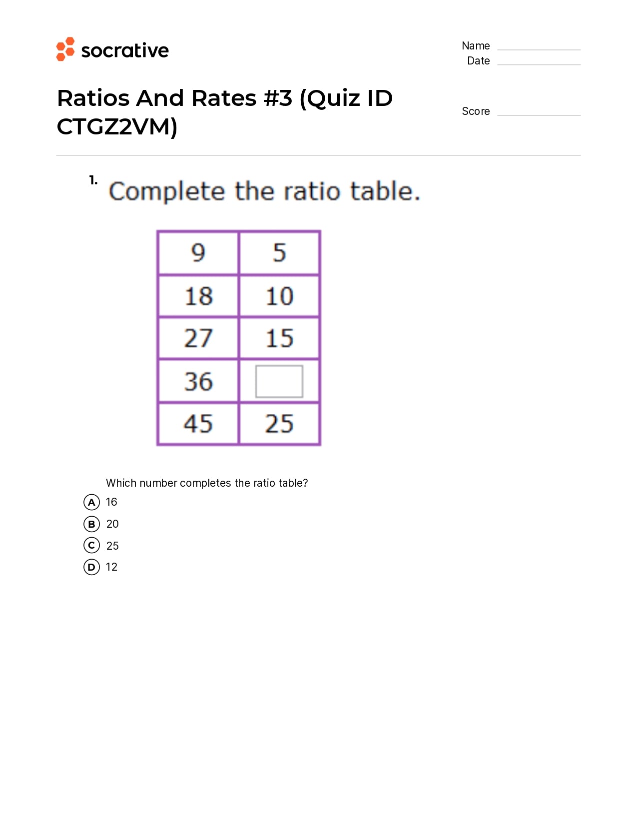 Ratios And Rates 3