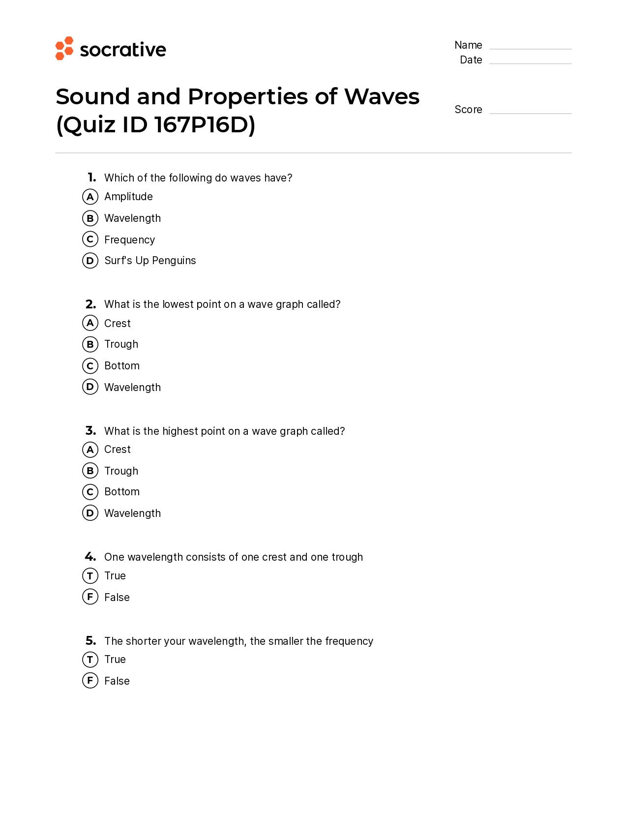 Sound And Properties Of Waves