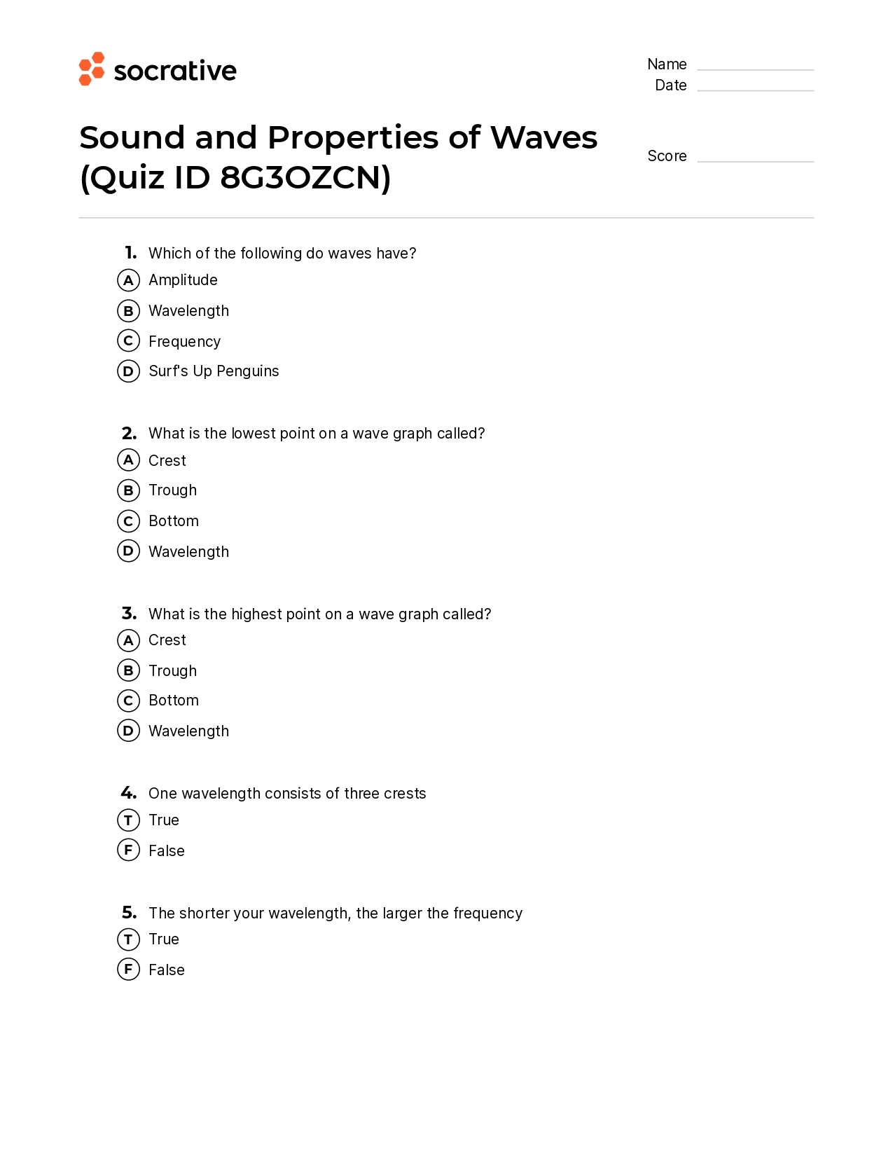 Sound And Properties Of Waves