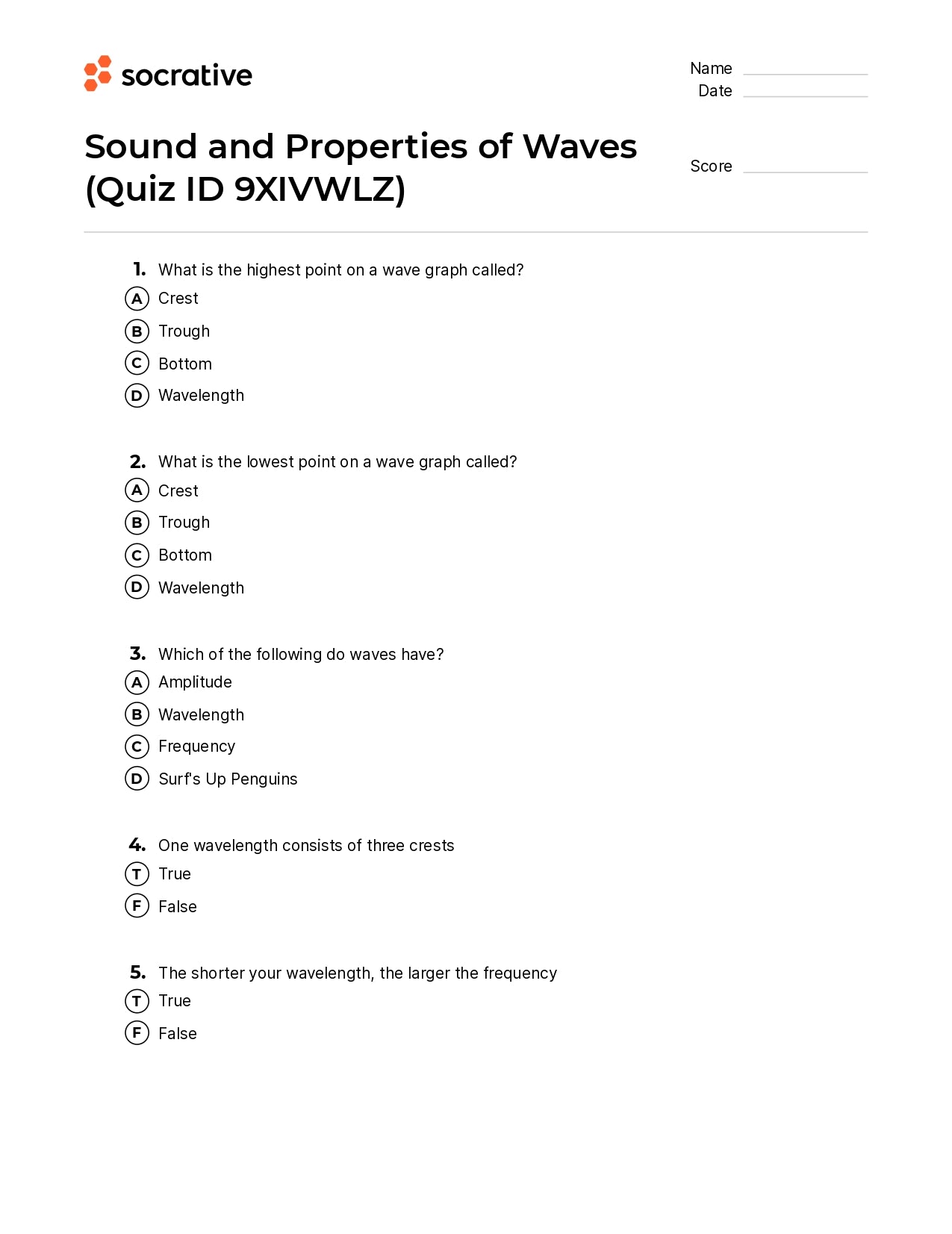 Sound And Properties Of Waves