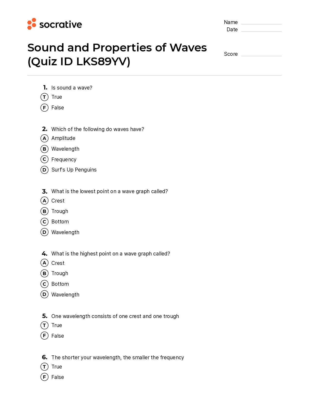 Sound And Properties Of Waves