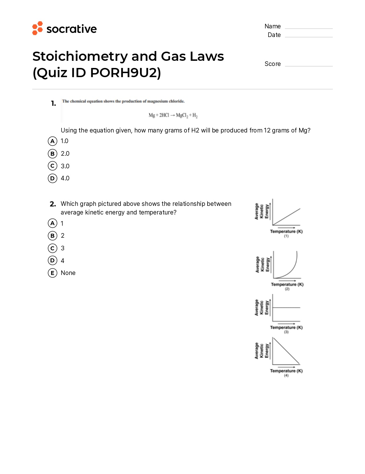 Stoichiometry And Gas Laws