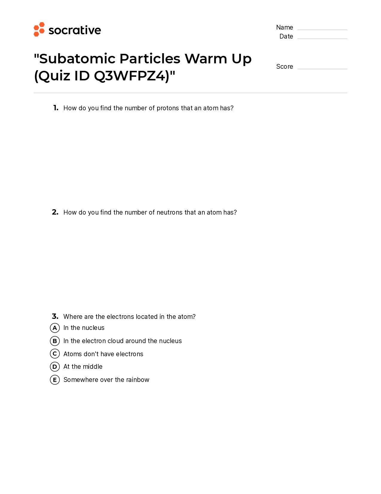 Subatomic Particles Warm Up