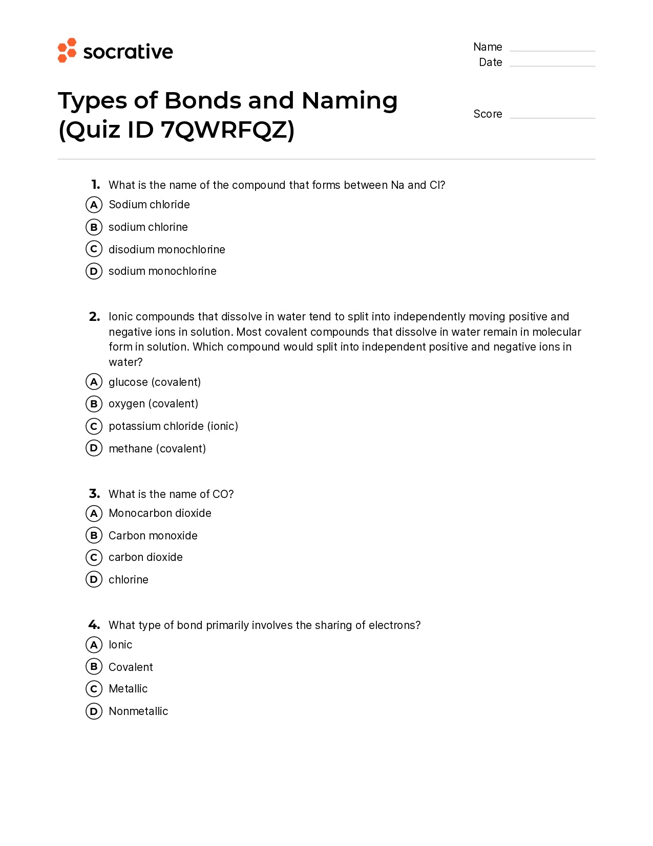 Types Of Bonds And Naming